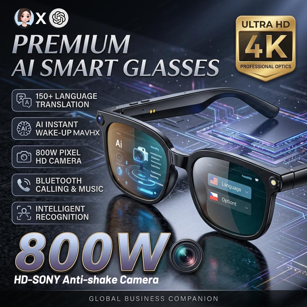 Smart Glasses Lens - 2026 4K 8MP Smart Glasses Men