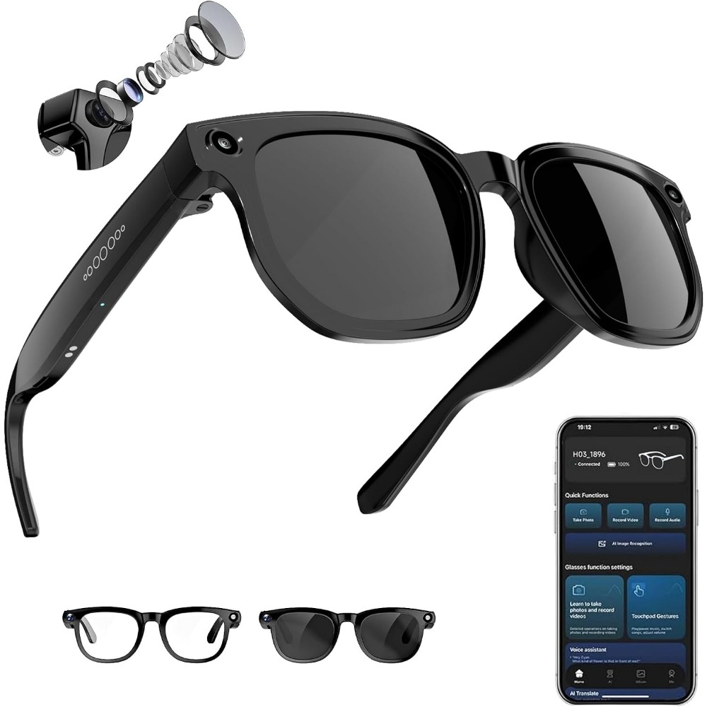 Smart Glasses Lens - Smart Glasses with 8MP Camera, Translator