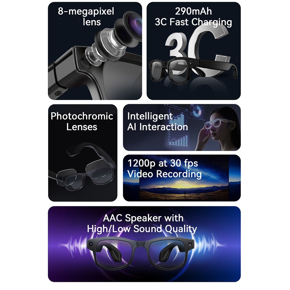 2 in 1 AI Smart Glasses HD Pho - Smart Glasses Lens 评论和价格