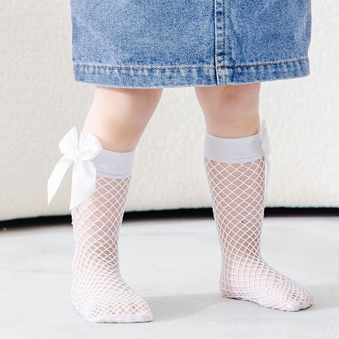 New Children Girls Bow Fishnet - Baby Sock Oximeter 评论和价格