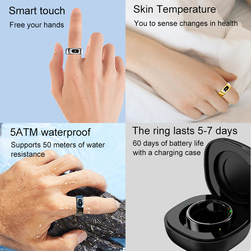 Smart Ring Men Women with Char - Temperature Ring Skin 评论和价格