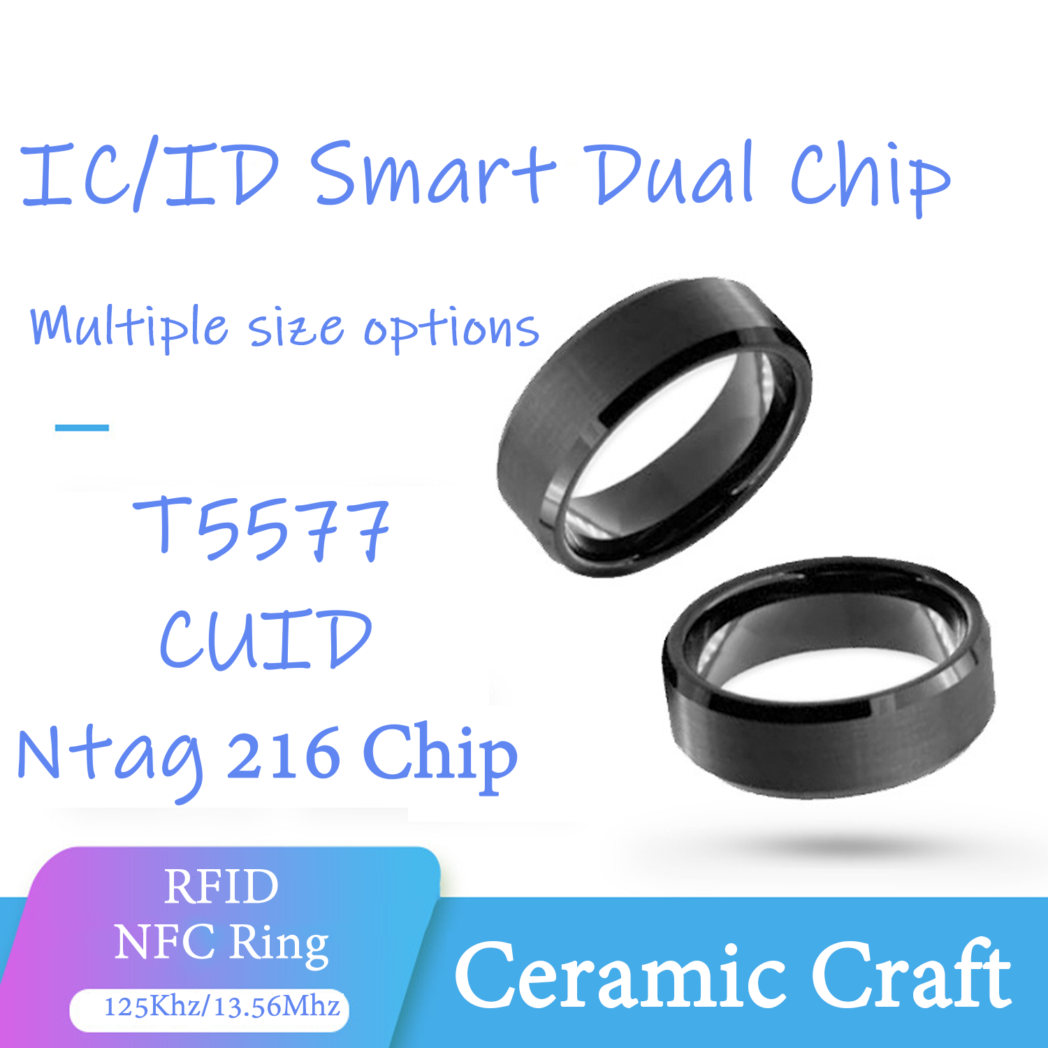 CUID T5577 Dual Chip Clone Rin - Smart Ring Nfc Pay 评论和价格