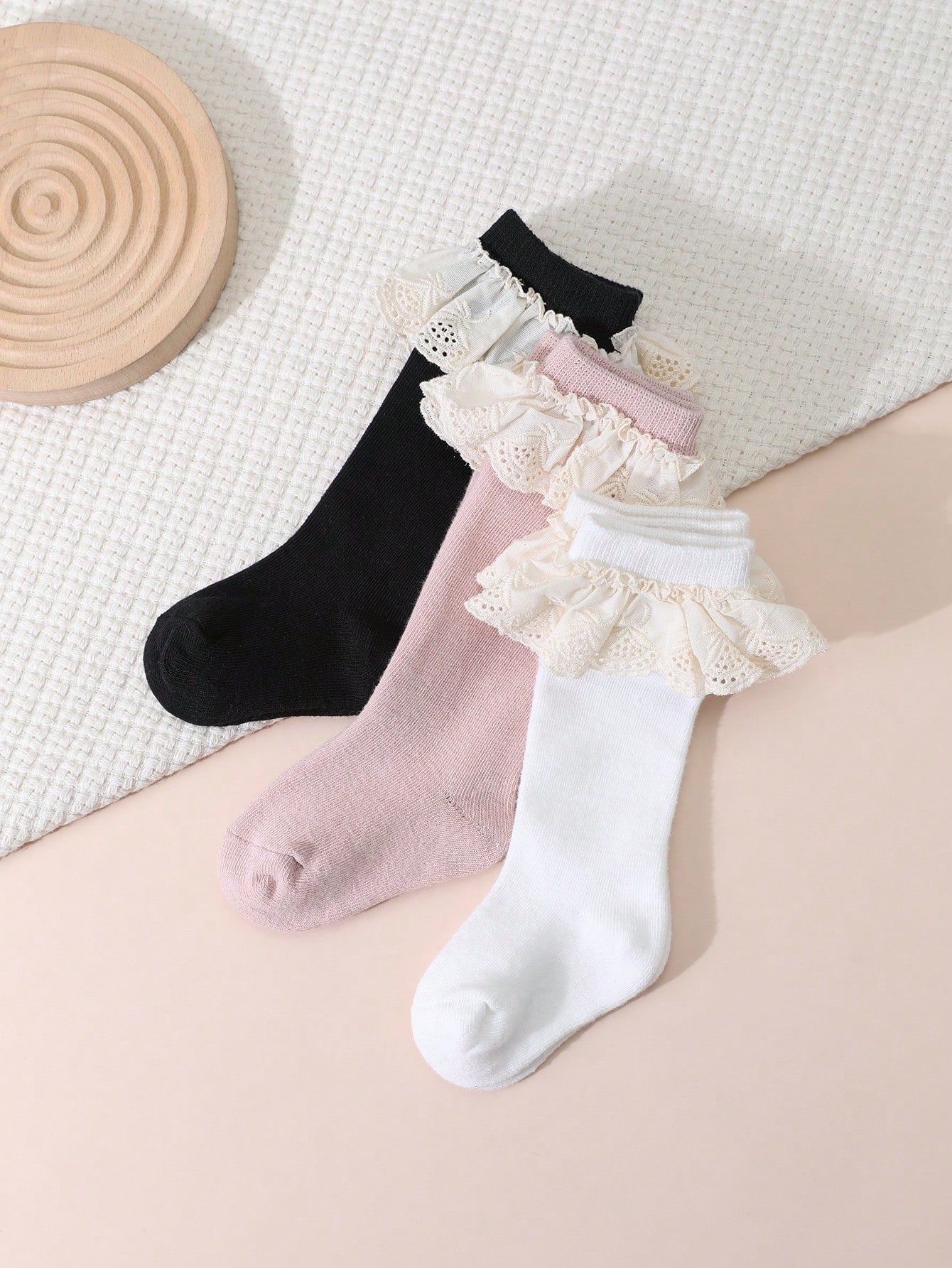 3Pairs Toddler Girls Lace Ruff - Baby Sock Oximeter 评论和价格