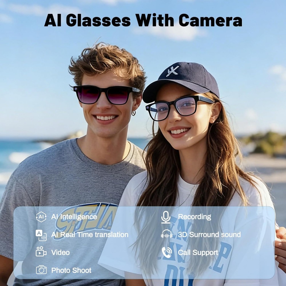 AI Translation, Bluetooth Call - Smart Glasses Lens 评论和价格