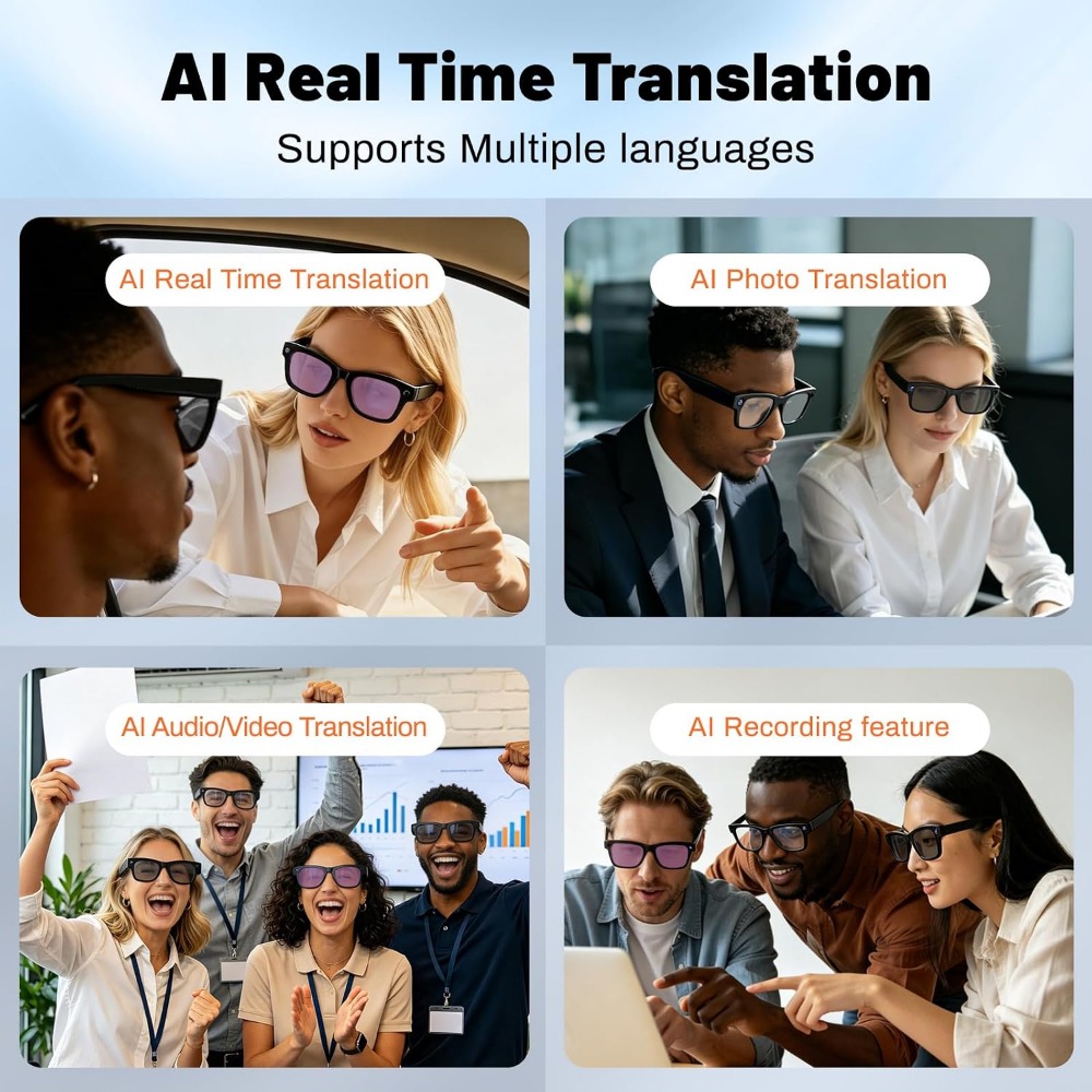AI Translation, Bluetooth Call - Smart Glasses Lens 评论和价格