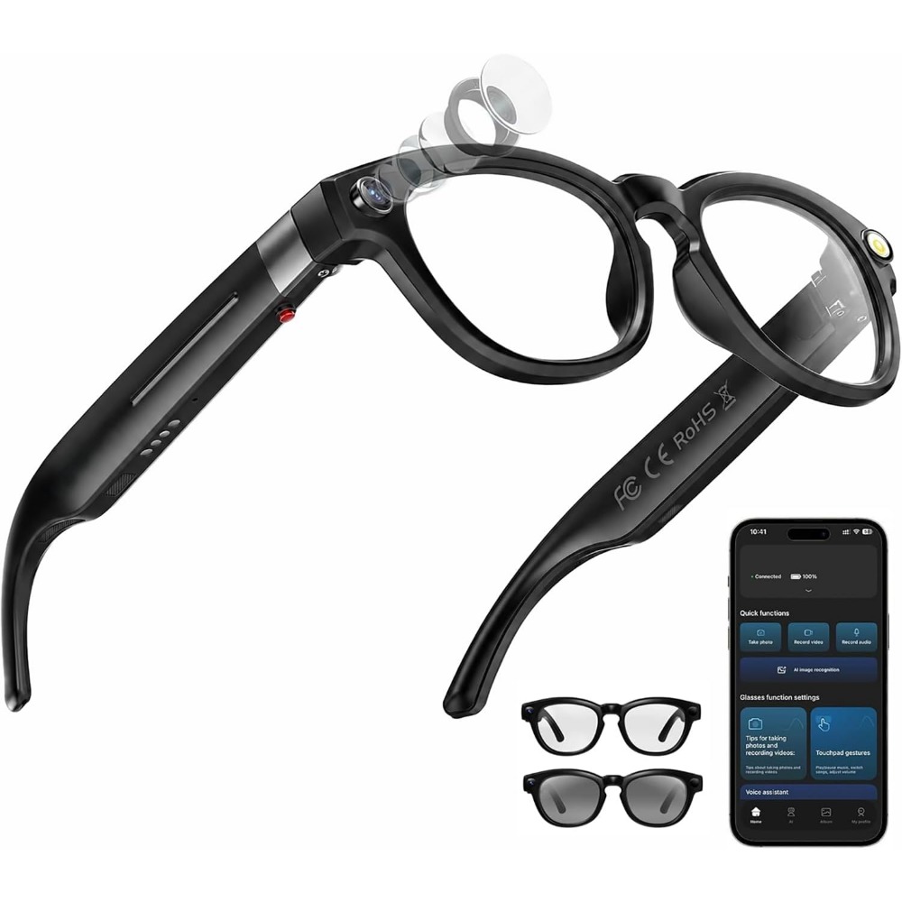 Smart Glasses: 4K Camera, Blue - Smart Glasses Lens 评论和价格
